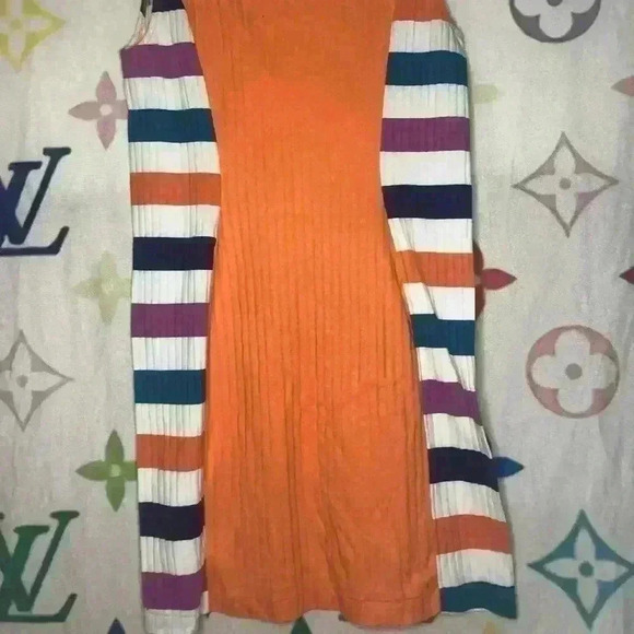 Stripe Orange Dress - Picture 2 of 2